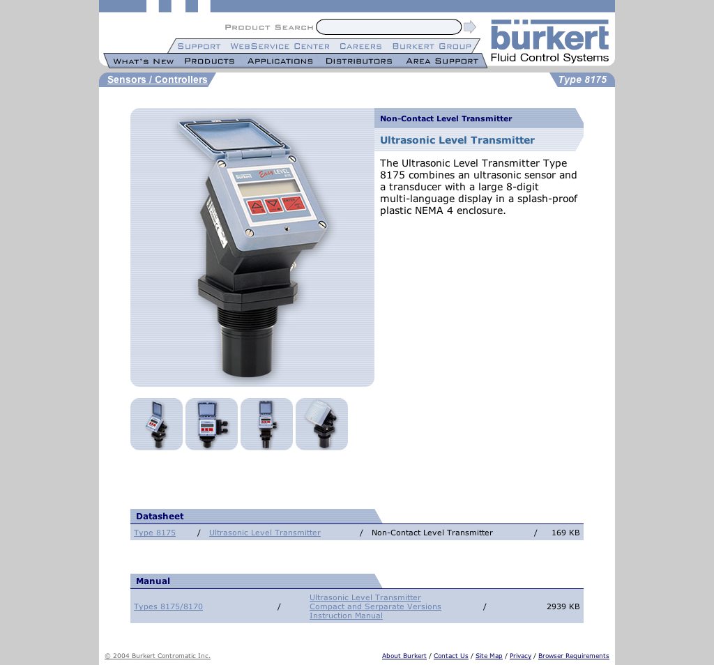 Burkert-USA.com Products Section - Specific Product, All Information